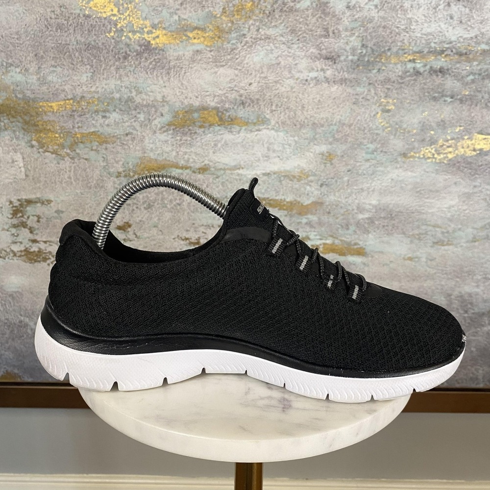 Skechers Shoes Womens Size 9 Black Mesh Slip On Memory Foam Walking Sneakers - Picture 5 of 11